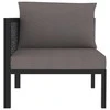 Modulinė kampinė sofa su porankiu dešinėje, pilka, poliratanas