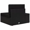 Modulinė kampinė sofa su porankiu, juoda, poliratanas