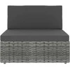 Modulinė trivietė sofa, pilkos spalvos, poliratanas