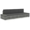 Modulinė trivietė sofa, pilkos spalvos, poliratanas
