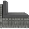 Modulinė trivietė sofa, pilkos spalvos, poliratanas