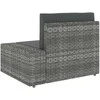 Modulinė trivietė sofa, pilkos spalvos, poliratanas