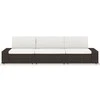 Modulinė trivietė sofa, rudos spalvos, poliratanas