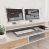 Laikiklis Monitoriaus stovas, baltos spalvos, 100x24x13 cm, MDP