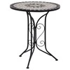 Mozaikinis bistro staliukas, pilkos spalvos, 61cm, keramika