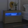 Naktinė spintelė su LED, sonoma ąžuolo, 60x35x40cm, mediena