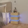 Naktinė spintelė su LED apšvietimu, ąžuolo, 45x35x67cm, mediena