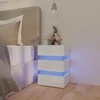 Naktinė spintelė su LED apšvietimu, balta, 45x35x67cm, mediena