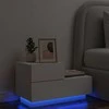 Naktinė spintelė su LED lemputėmis, balta, 70x36x40,5cm