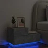 Naktinė spintelė su LED lemputėmis, betono pilka, 70x36x40,5cm