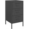Naktinės spintelės, 2vnt., juodos spalvos, 36x39x68cm, plienas
