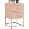 Naktinės spintelės, 2vnt., rožinės, 36x39x60,5cm, plienas
