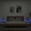 Naktinės spintelės su LED, 2vnt., baltos, 40x39x48,5cm