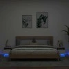 Naktinės spintelės su LED, 2vnt., baltos, 40x39x37cm