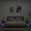 Naktinės spintelės su LED, 2vnt., betono pilkos, 40x39x37cm