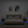 Naktinės spintelės su LED, 2vnt., dūminės ąžuolo, 40x39x37cm