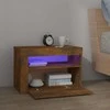 Naktinės spintelės su LED, 2vnt., dūminio ąžuolo, 60x35x40cm