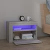 Naktinės spintelės su LED, 2vnt., pilkos ąžuolo, 60x35x40cm