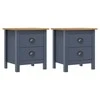 Naktinės spintelės Hill, 2vnt., pilkos, 46x35x49,5cm, pušis
