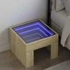 Naktinis staliukas su Infinity LED, ąžuolo, 40x40x30cm
