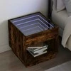 Naktinis staliukas su Infinity LED, dūminio ąžuolo, 50x50x50cm