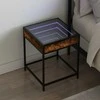 Naktinis staliukas su Infinity LED, dūminio ąžuolo, 40x40x51cm
