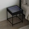 Naktinis staliukas su Infinity LED, juodas, 40x40x51cm