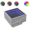 Naktinis staliukas su Infinity LED, pilkas ąžuolo, 40x40x30cm