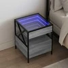 Naktinis staliukas su Infinity LED, pilkas ąžuolo, 40x40x51cm