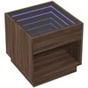 Naktinis staliukas su Infinity LED, rudas ąžuolo, 50x50x50cm