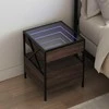 Naktinis staliukas su Infinity LED, rudo ąžuolo, 40x40x51cm