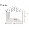Nuimama palapinė gyvuliams, žalia, 3,3x6,4m, PVC, 550g/m²