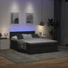 Osmanų lova su čiužiniu ir LED lemputėmis juodas 140x200 cm