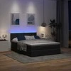 Osmanų lova su čiužiniu ir LED lemputėmis juodas 140x200 cm