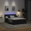Osmanų lova su čiužiniu ir LED lemputėmis juodas 140x200 cm