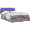 Osmanų lova su čiužiniu ir LED lemputėmis Taupe 140x200 cm