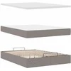 Osmanų lova su čiužiniu ir LED lemputėmis Taupe 140x200 cm