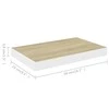 Pakabinama sieninė lentyna, ąžuolo ir balta, 50x23x3,8cm, MDF