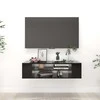 TV staliukas Pakabinama TV spintelė, juoda, 100x30x26,5cm, mediena