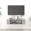 TV staliukas Pakabinama TV spintelė, betono pilka, 100x30x26,5cm, mediena