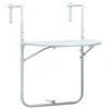 Pakabinamas balkono stalas, baltas, 60x64x83,5cm, plastikas