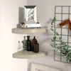 Pakabinamos kampinės lentynos, 2vnt., ąžuolo, 25x25x3,8cm, MDF