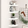 Pakabinamos kampinės lentynos, 4vnt., baltos, 25x25x3,8cm, MDF