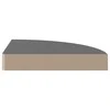 Pakabinamos kampinės lentynos, 4vnt., pilkos, 25x25x3,8cm, MDF