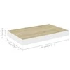 Pakabinamos lentynos, 2vnt., ąžuolo/baltos, 50x23x3,8cm, MDF