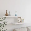 Pakabinamos lentynos, 2vnt., ąžuolo/baltos, 80x23,5x3,8cm, MDF