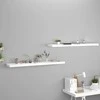 Pakabinamos lentynos, 2vnt., baltos, 120x23,5x3,8cm, MDF