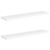 Pakabinamos lentynos, 2vnt., baltos, 120x23,5x3,8cm, MDF