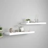 Pakabinamos lentynos, 2vnt., baltos, 80x23,5x3,8cm, MDF