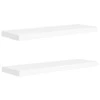 Pakabinamos lentynos, 2vnt., baltos, 80x23,5x3,8cm, MDF